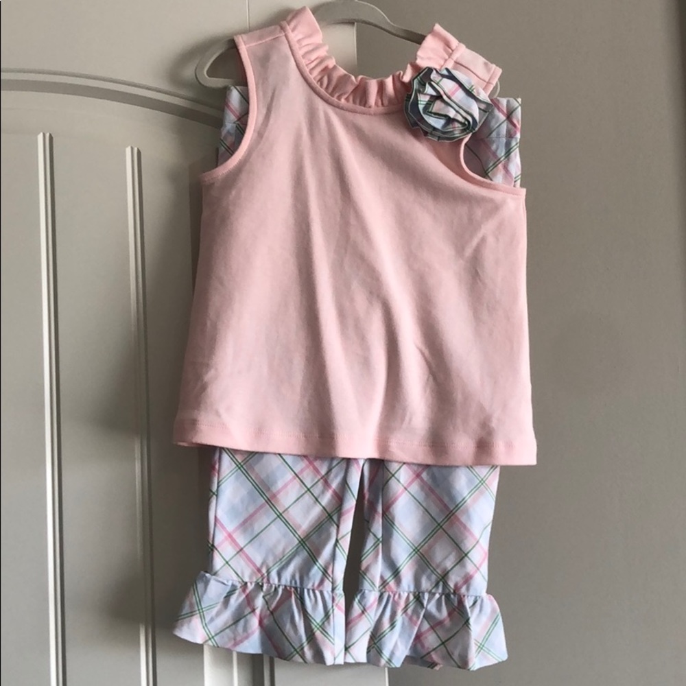 NWT Janie and Jack pink and green outfit
